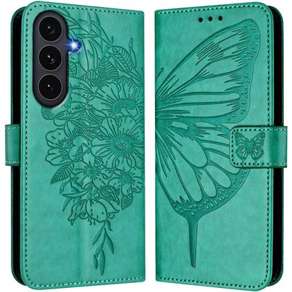 Mobigear Butterfly Samsung Galaxy S26 FE Lompakkokotelo + Setelitasku - Vihreä