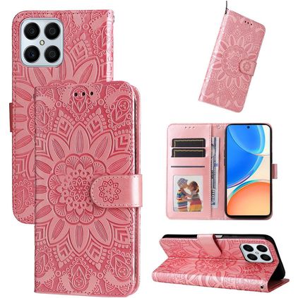 Mobigear Sunflower HONOR X8 Wallet case - Magenta