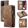 CaseMe 008 Samsung Galaxy Note 20 Ultra 2-i-1-plånboksfodral med löstagbart skal med sedelfack - Brun