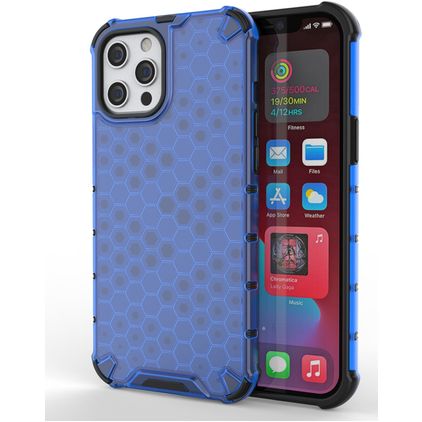 Mobigear Honeycomb iPhone 13 Kova Suojakuori Iskunkestävä - Sininen