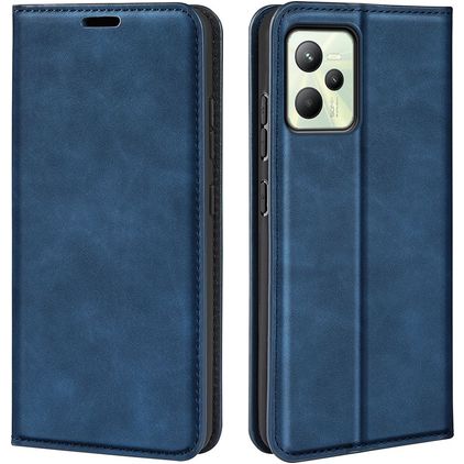 Mobigear Retro Slim Realme C35 Cover a libro portafoglio - Blu scuro