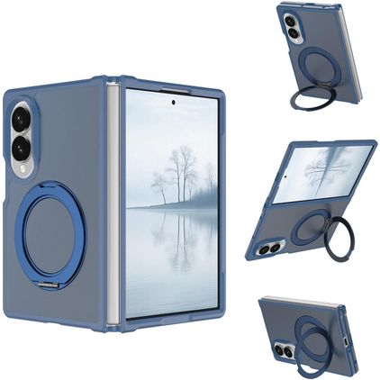 Mobigear 360 Rotating Ring Samsung Galaxy Z Fold 8 MagSafe Funda Plástico rígido Carcasa con anillo - Azul