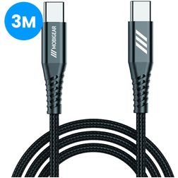 Mobigear Nylon USB-C til USB-C Kabel 3 m - Sort