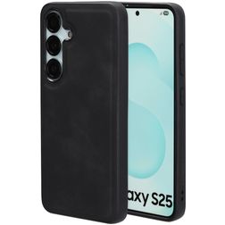 Mobiparts Classic Samsung Galaxy S25 MagSafe TPU / Leatherette Back cover - Graphite Black