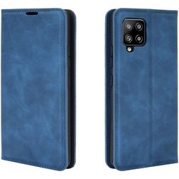 Mobigear Retro Slim Samsung Galaxy A42 Lompakkokotelo + Setelitasku - Tummansininen