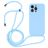 Mobigear Lanyard iPhone 14 Pro Max Silicona Funda con cuerda - Azul bebé