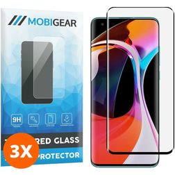 Mobigear Premium Xiaomi Mi 10 Vidro temperado Película de ecrã - Compatível com capas - Preto (Pack de 3)