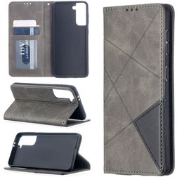 Mobigear Rhombus Slim Samsung Galaxy S21 Plånboksfodral - Grå