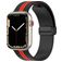 Mobigear Stripe Mag Silikoni Apple Watch Ranneke Magneettilukko - 42/41/40/38 mm - Musta / Punainen