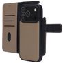 Mobiparts iPhone 17 Pro Pouzdro Pravá kůže Knížkové pouzdro 2v1 s odnímatelným krytem Peněženka - Taupe