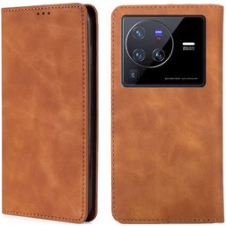 Mobigear Retro Slim Vivo X80 Pro Pungetui med Seddelrum - Cognac