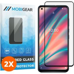 Mobigear Premium Wiko View 5 Plus Vidro temperado Película de ecrã - Compatível com capas - Preto (Pack de 2)