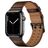 Mobigear Milano Läder Apple Watch Armband Spänne - 49/46/45/44 mm - Brun