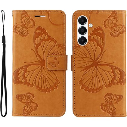 Mobigear Butterfly Samsung Galaxy A26 Wallet case - Cognac