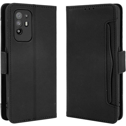 Mobigear Slide Wallet OPPO A94 5G Lompakkokotelo + Setelitasku - Musta