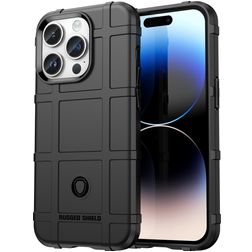 Mobigear Rugged Shield iPhone 15 Pro Fleksibel TPU Bagsidecover Stødsikkert - Sort