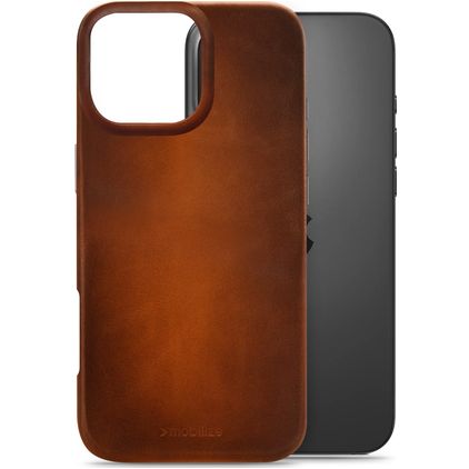 Mobilize Premium iPhone 16 Pro Max MagSafe Piel auténtica Carcasa - Burned Cognac