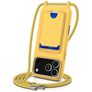Mobigear Lanyard Card iPhone 18 Pro Max Silicone Capa com cordão e porta-cartões - Amarelo