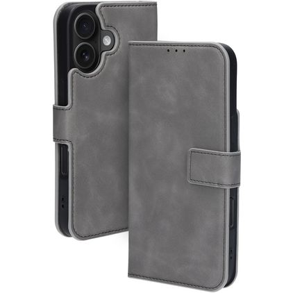 Mobiparts Classic Wallet MagSafe iPhone 16 Lompakkokotelo + Setelitasku - Granite Grey