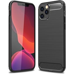 Mobigear Brushed Slim iPhone 12 Pro Max TPU flexible Carcasa - Negro