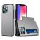 Mobigear Card iPhone 14 Pro Max Hard Case Back cover Shockproof with Card Holder - Grey