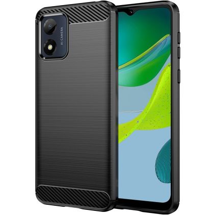 Mobigear Brushed Slim Motorola Moto E13 Fleksibel TPU Bagsidecover - Sort