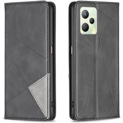 Mobigear Rhombus Slim Realme C35 Lompakkokotelo - Musta