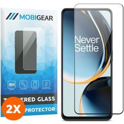 Mobigear Premium OnePlus Nord CE 3 Lite Cristal templado Protector de pantalla - Compatible con fundas - Negro (pack de 2)