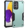 Mobigear Non-slip Armor Samsung Galaxy A73 Hard Case Back cover Shockproof - Black / Turquoise