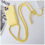 Mobigear Lanyard Card iPhone 15 Pro Max Silikone Cover med snor og kortholder - Gul