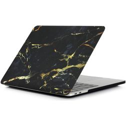 Mobigear Marble MacBook Pro 16 pulgadas (2021-2026) Carcasa rígida para MacBook - Negro / Marrón - Modelo A2485 / A2780 / A2991 / A3186 / A3428 / A3429