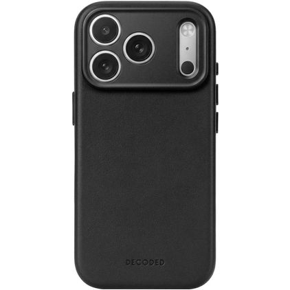 Decoded iPhone 18 Pro Max MagSafe Genuine Leather Back cover Shockproof - Black