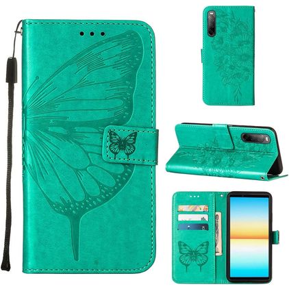 Mobigear Butterfly Sony Xperia 10 IV Cover a libro portafoglio - Verde