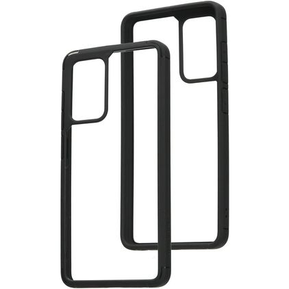 Mobiparts Rugged Clear Samsung Galaxy A52 Hårdt Bagsidecover Stødsikkert - Gennemsigtig / Sort