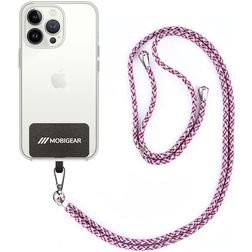 Mobigear Lanyard Cordón para móvil universal ajustable - Blanco / Azul / Magenta