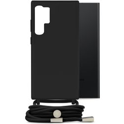 Mobilize Lanyard Gelly Samsung Galaxy S23 Ultra TPU flexível Capa com cordão - Preto