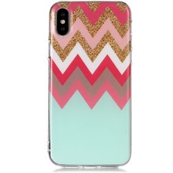 Mobigear Design iPhone XS Max TPU flexível Capa traseira - Tribal Stripe