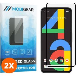 Mobigear Premium Google Pixel 4a Cristal templado Protector de pantalla - Compatible con fundas - Negro (pack de 2)