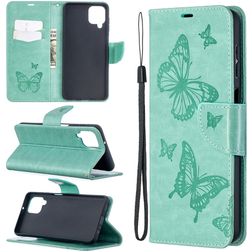Mobigear Butterfly Samsung Galaxy A12 Lompakkokotelo + Setelitasku - Turkoosi