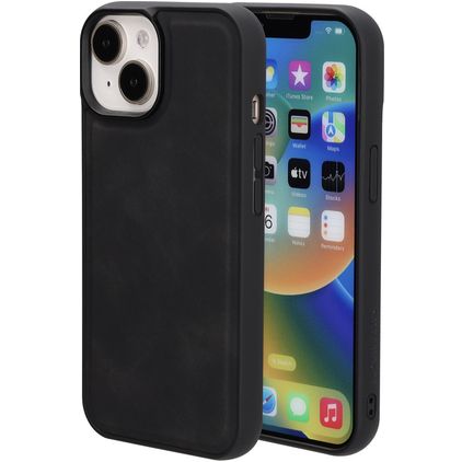 Mobiparts Classic iPhone 13 MagSafe TPU / Kunstlæder Bagsidecover - Graphite Black