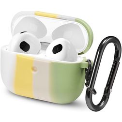 Mobigear Colors Apple AirPods 3 Pouzdro Flexibilní Silikon - Bílá / Zelená / Žlutá