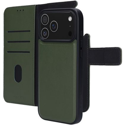 Mobiparts iPhone 17 Pro Max Case Genuine Leather Detachable 2-in-1 Wallet Case Wallet - Green