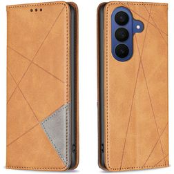 Mobigear Rhombus Slim Samsung Galaxy A37 Cover a libro - Cognac