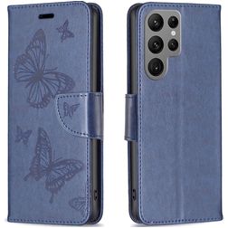 Mobigear Butterfly Samsung Galaxy S23 Ultra Wallet case - Blue