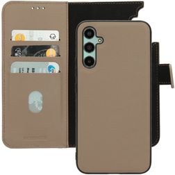 Mobiparts Samsung Galaxy A34 Case Genuine Leather Detachable 2-in-1 Wallet Case Wallet - Taupe