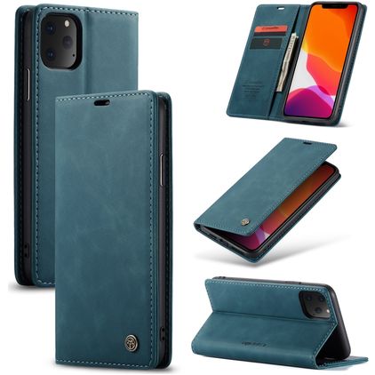 CaseMe 013 iPhone 11 Pro Lompakkokotelo + Setelitasku - Sininen