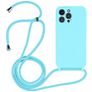 Mobigear Lanyard iPhone 14 Pro Max Silicone Capa com cordão - Azul