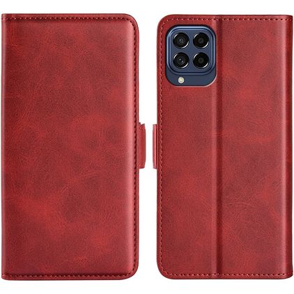 Mobigear Slim Magnet Samsung Galaxy M53 Pungetui med Seddelrum - Rød