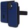 Mobiparts iPhone 17 Funda Piel auténtica Funda tipo libro 2 en 1 con carcasa extraíble Cartera - Azul