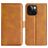 Mobigear Slim Magnet iPhone 15 Pungetui med Seddelrum - Cognac